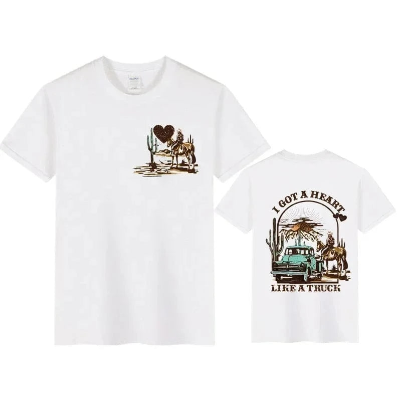 Western T-shirt för dam "I Got a Heart Like a Truck"