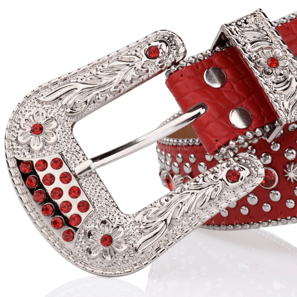 Westernbälte med glittriga rhinestones