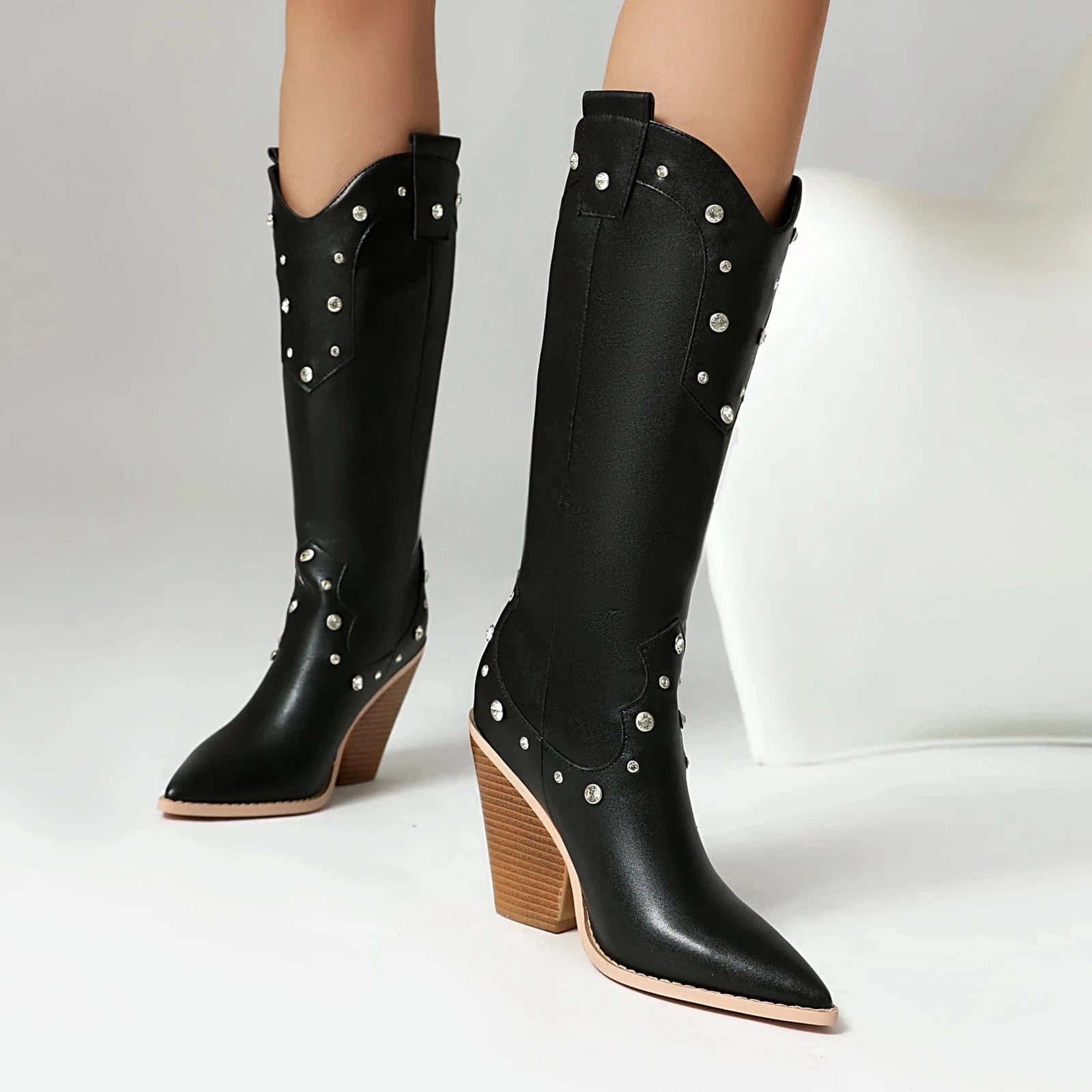 Högklackade Cowboyboots för Dam